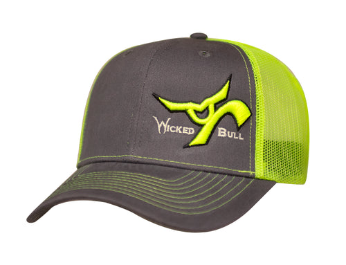 RS Wicked Bull Charcoal & Neon Yellow Snapback