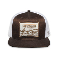 Load image into Gallery viewer, RopeSmart Cowboy Punching Patch Brown Trucker Cap