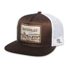 Load image into Gallery viewer, RopeSmart Cowboy Punching Patch Brown Trucker Cap