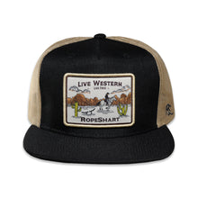 Load image into Gallery viewer, RopeSmart Cowboy Patch Black Trucker Cap