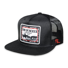 Load image into Gallery viewer, RopeSmart Red Cow Puncher Patch Black Trucker Cap