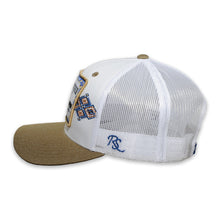 Load image into Gallery viewer, RopeSmart Blue Cow Puncher Patch White and Khaki Trucker Cap