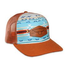 Load image into Gallery viewer, RopeSmart Leather Patch Marzo Aztec Pattern Burnt Orange Trucker Cap