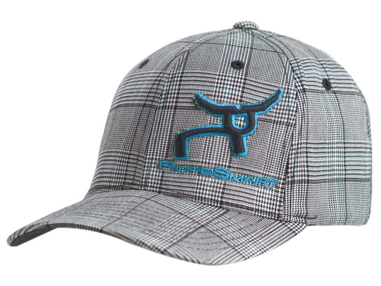 RS Fitted Black & White Plaid - Teal Logo