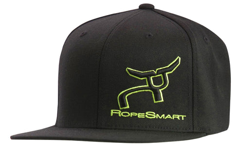 RS All Black Cap with Steer with Green Outlined
