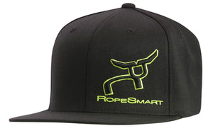 RS All Black Cap with Steer with Green Outlined