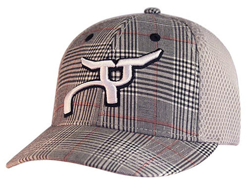 RS Silver Black & White Plaid, Mesh Snapback
